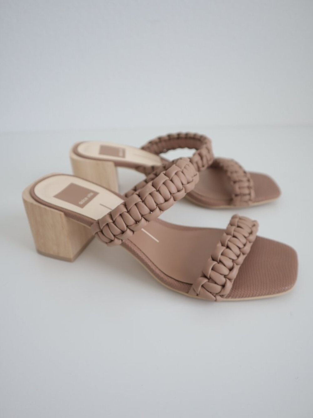 Dolce Vita Zeno Braided Double Strap Sandal with Wood Block Heel | 7